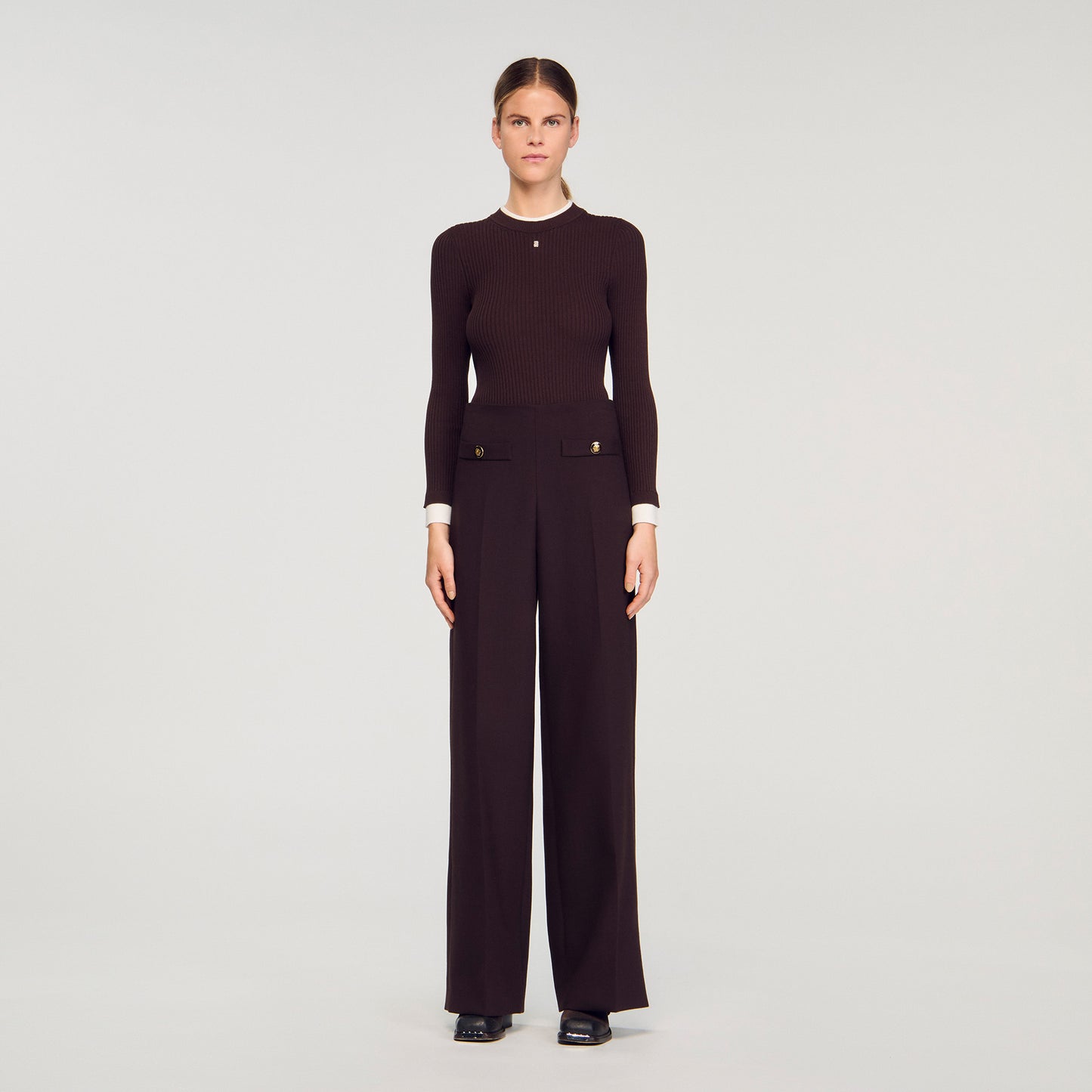 Stephen Flared Trousers Brown