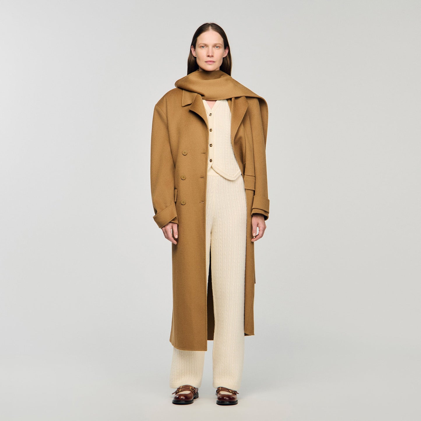 Valaud Cable Knit Trousers Ecru