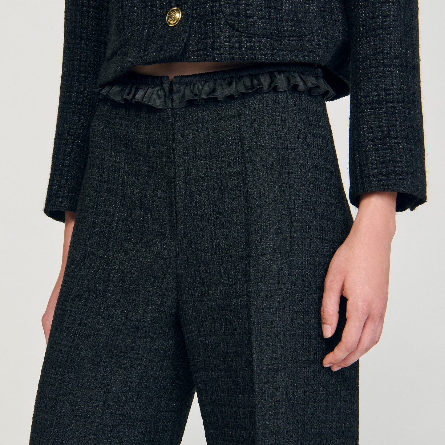 Jillvy Tweed Suit Trousers Black