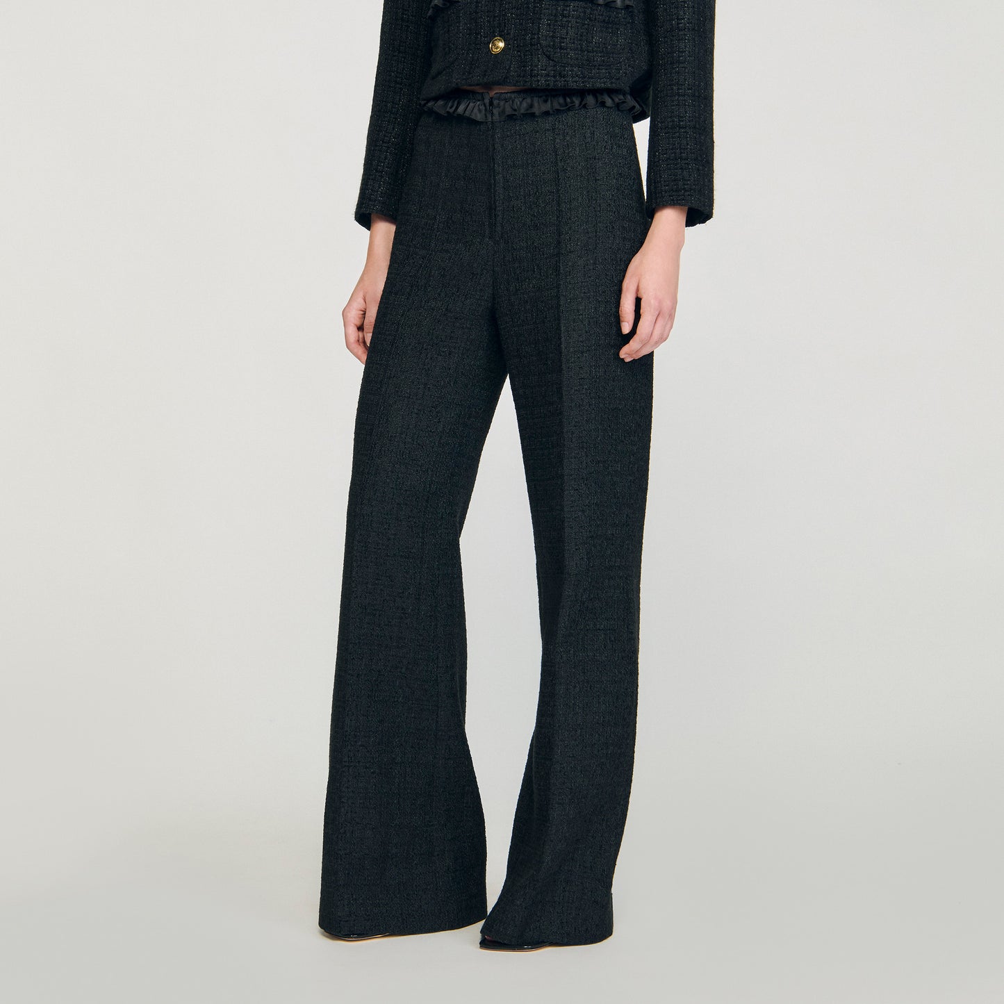 Jillvy Tweed Suit Trousers Black