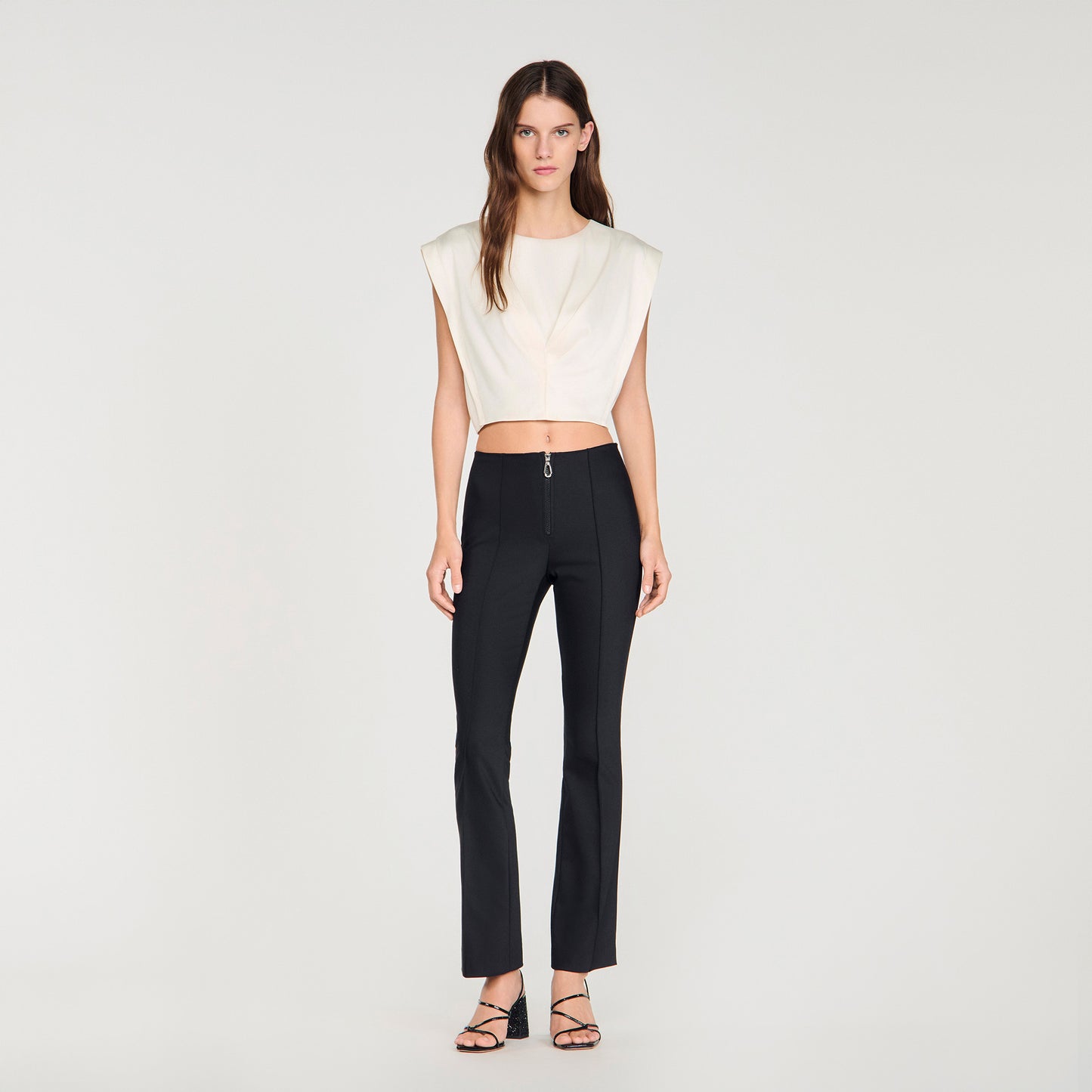 Mody Pleat And Zip Trousers BLACK