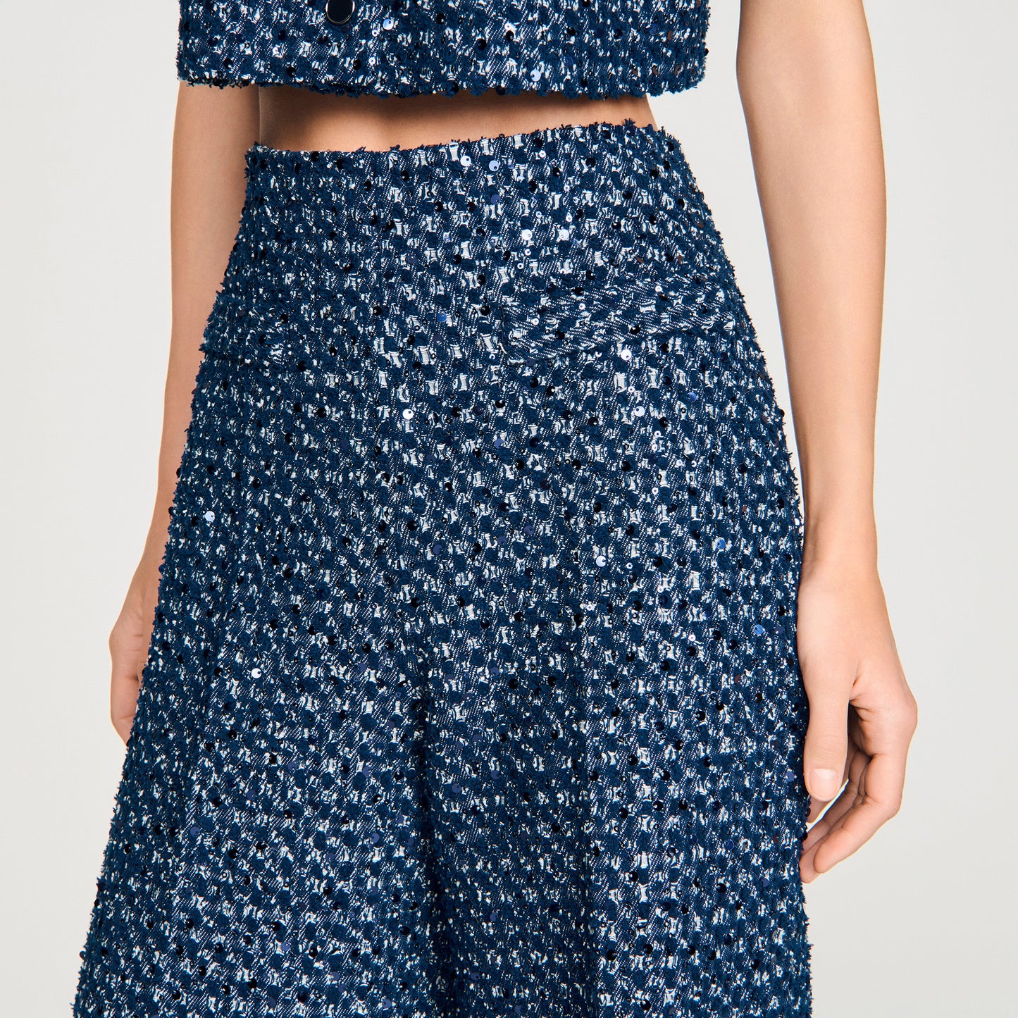 Bill Sequin Trousers Navy Blue