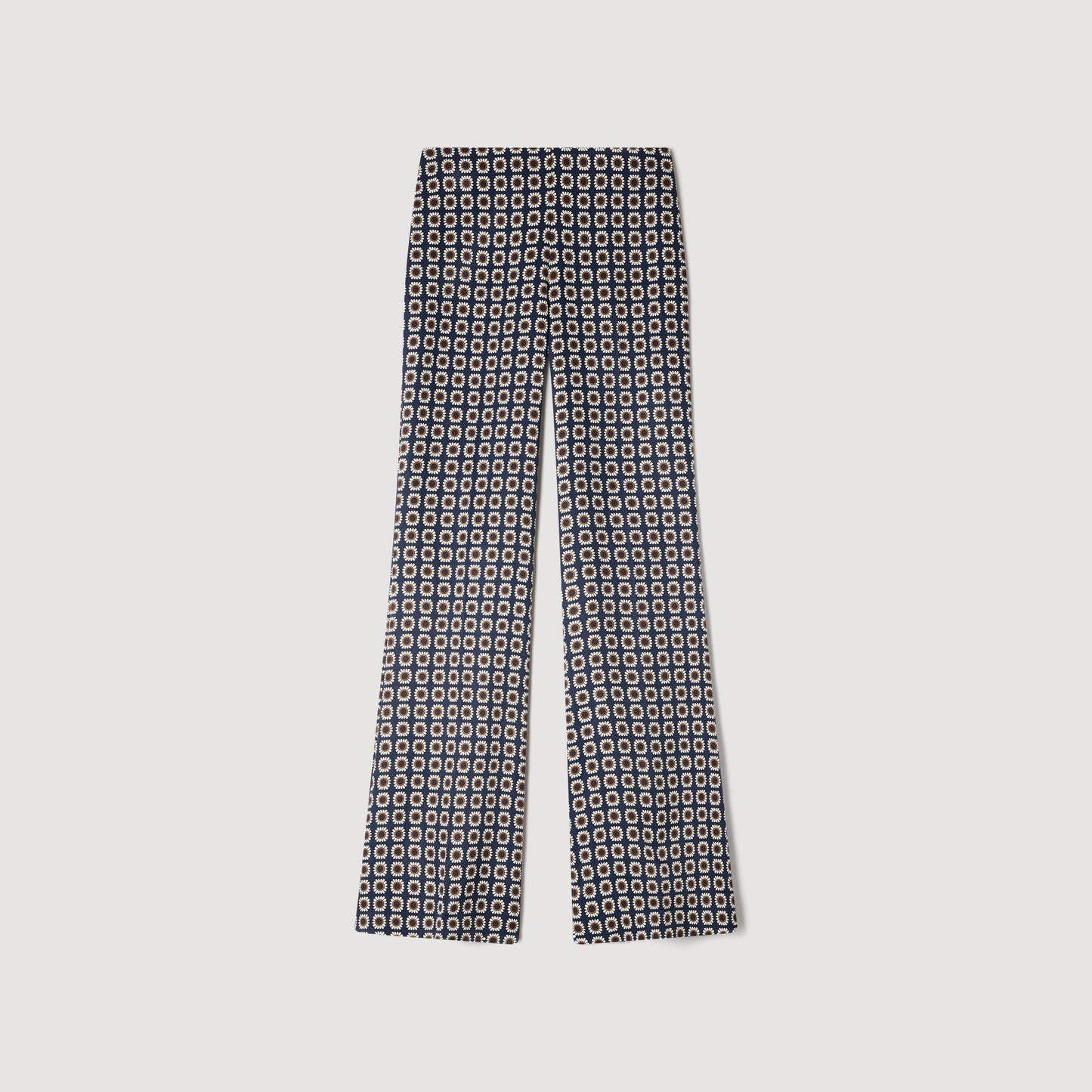 Donovan Floral-Print Floaty Trousers Deep Blue / Ocher
