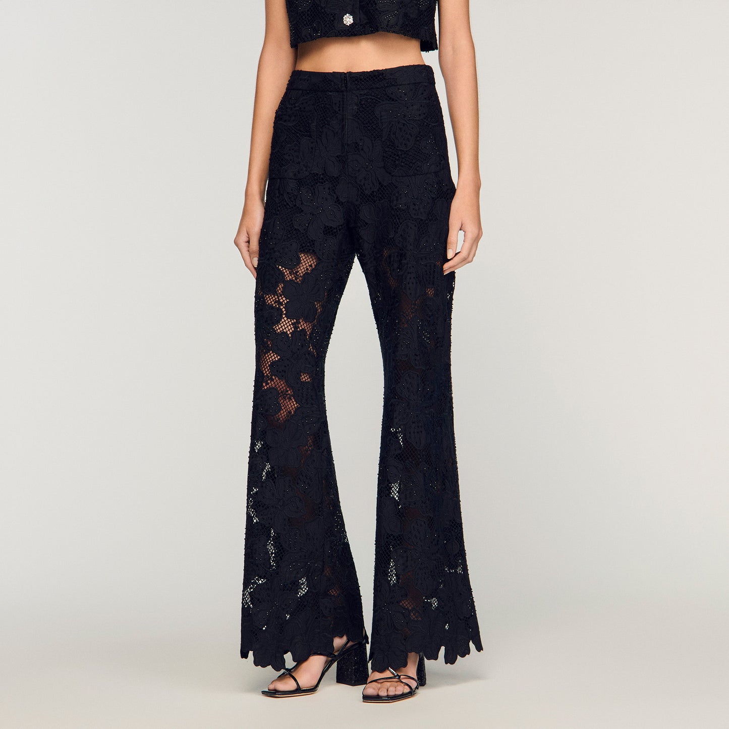 Guipure Lace Trousers Black