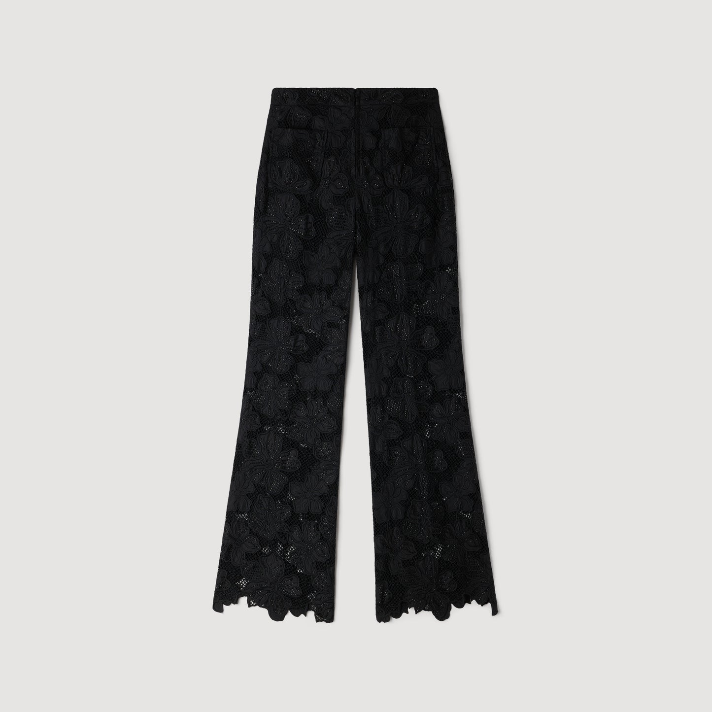 Amani Guipure Lace Trousers BLACK