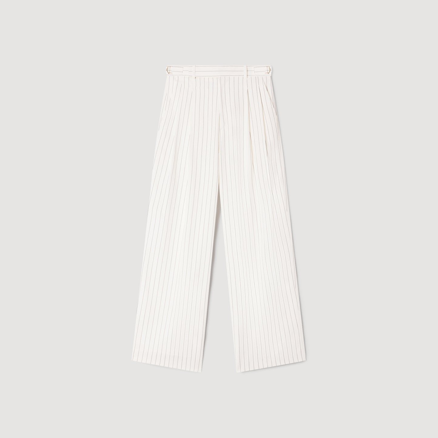 Striped Suit Trousers Ecru Black