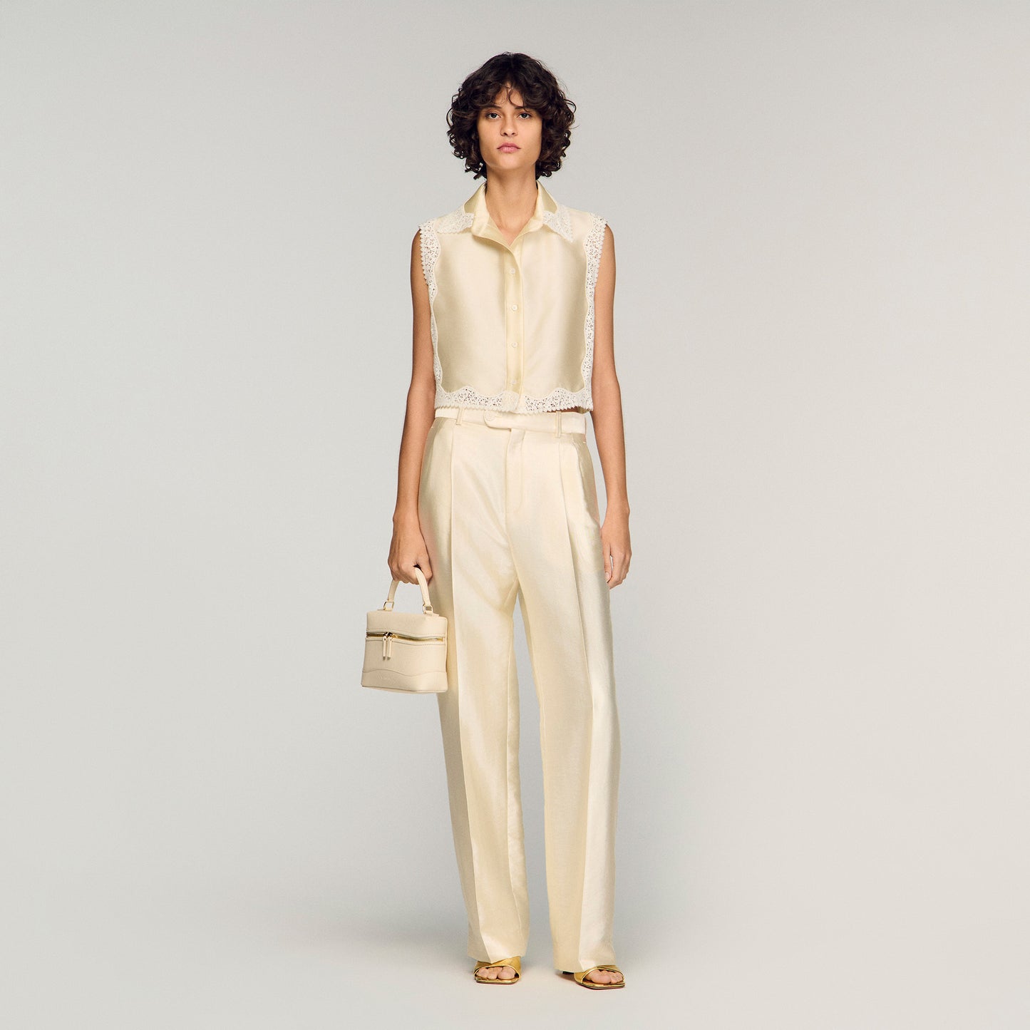 Satin Trousers Cream