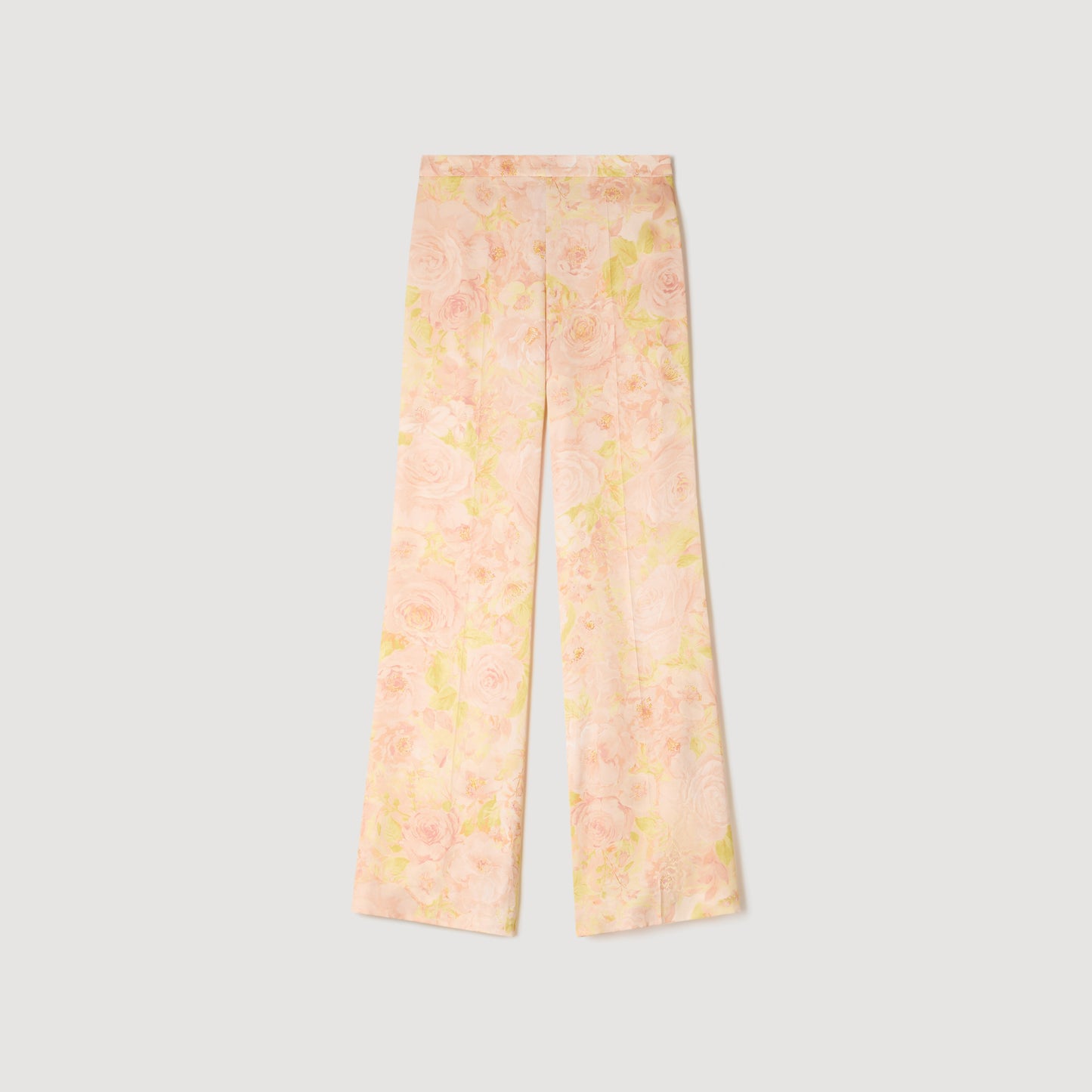 Provena Floral-Print Floaty Trousers Pink / Green