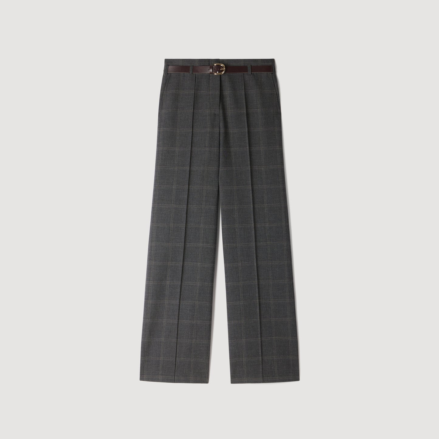 Colton Checked straight-leg trousers Grey