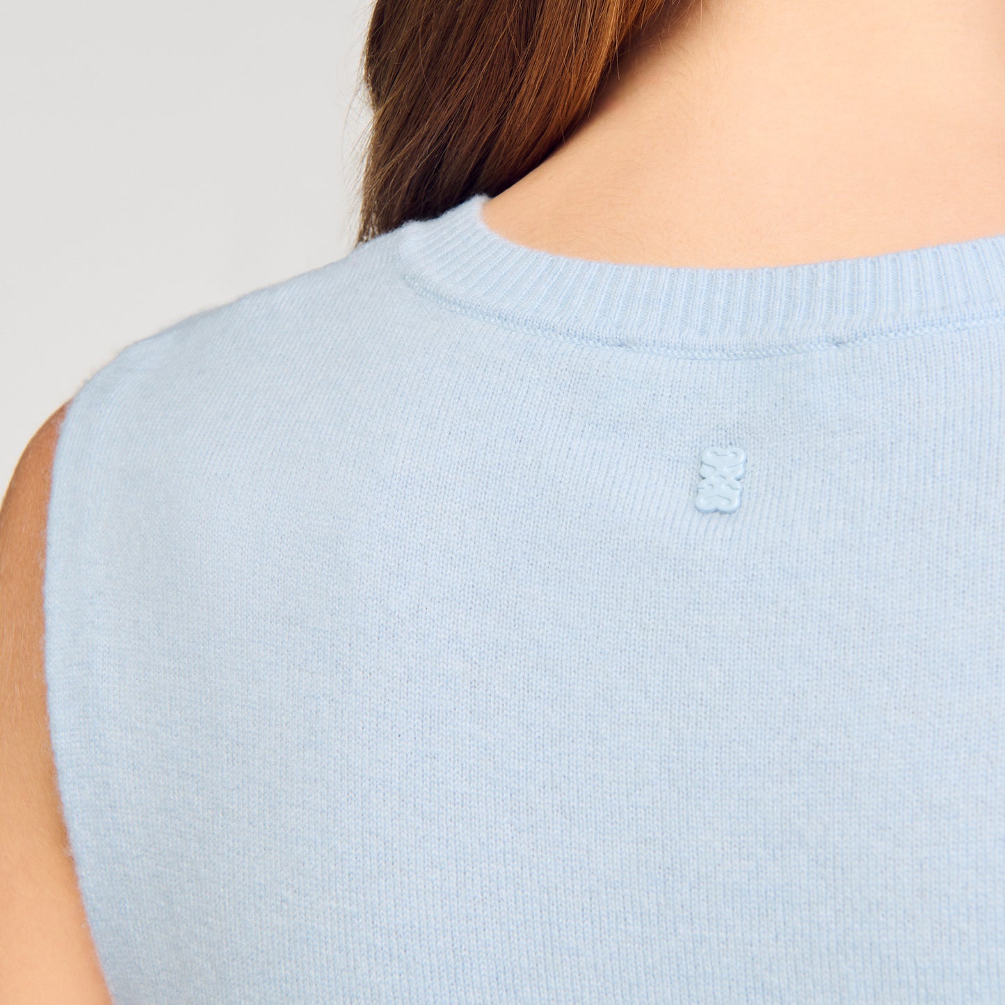 Emie Ruffled Cropped Jumper Sky Blue