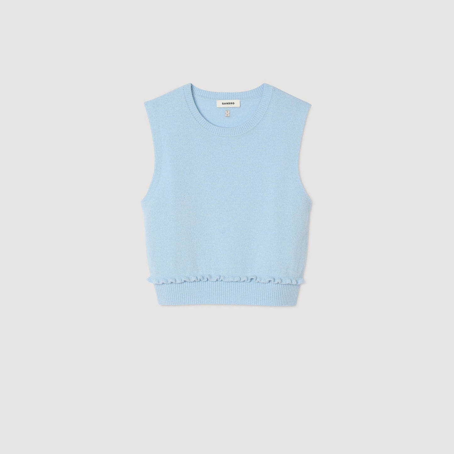 Emie Ruffled Cropped Jumper Sky Blue