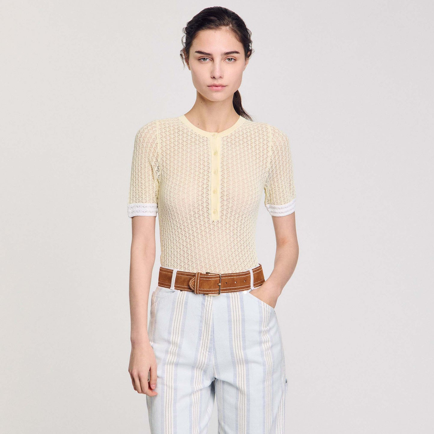 Citron Short-Sleeved Jumper Light Yellow