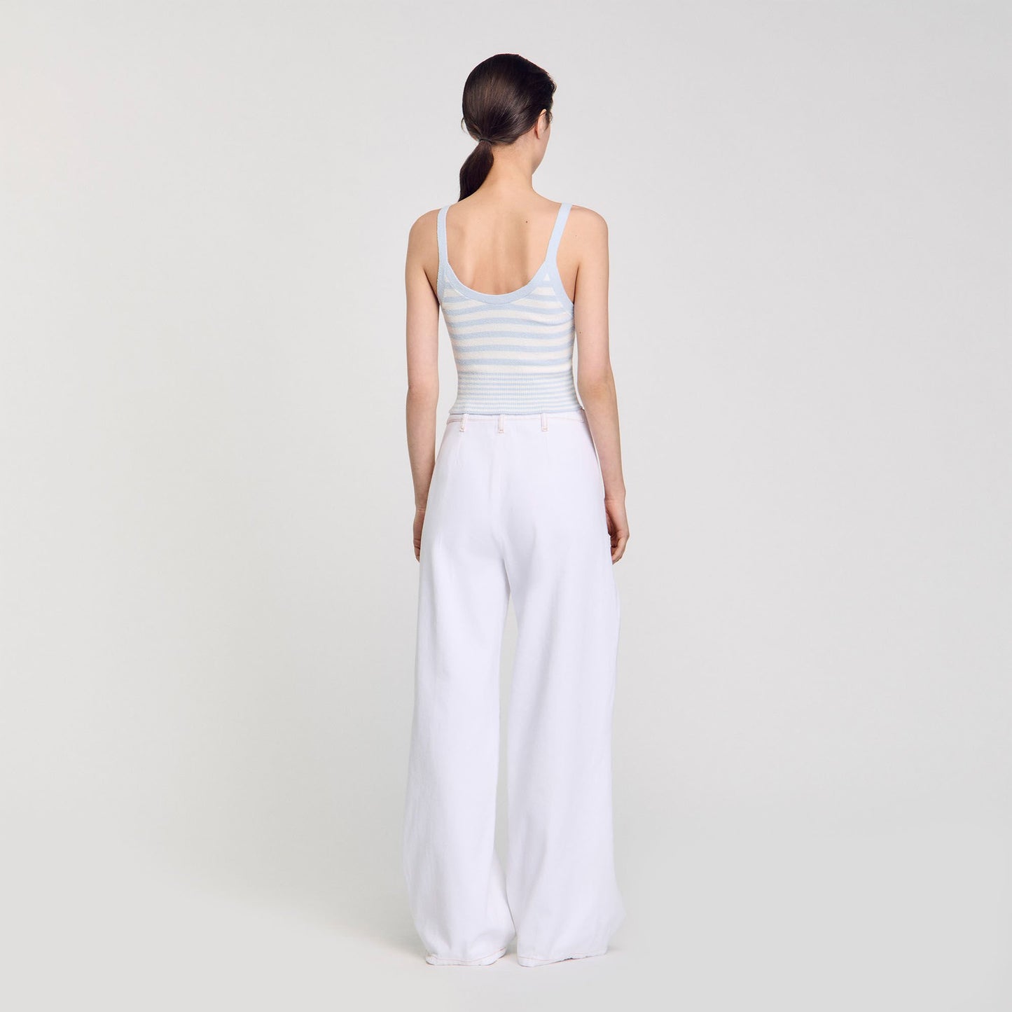 Bordeaux Knit Vest Top Sky Blue