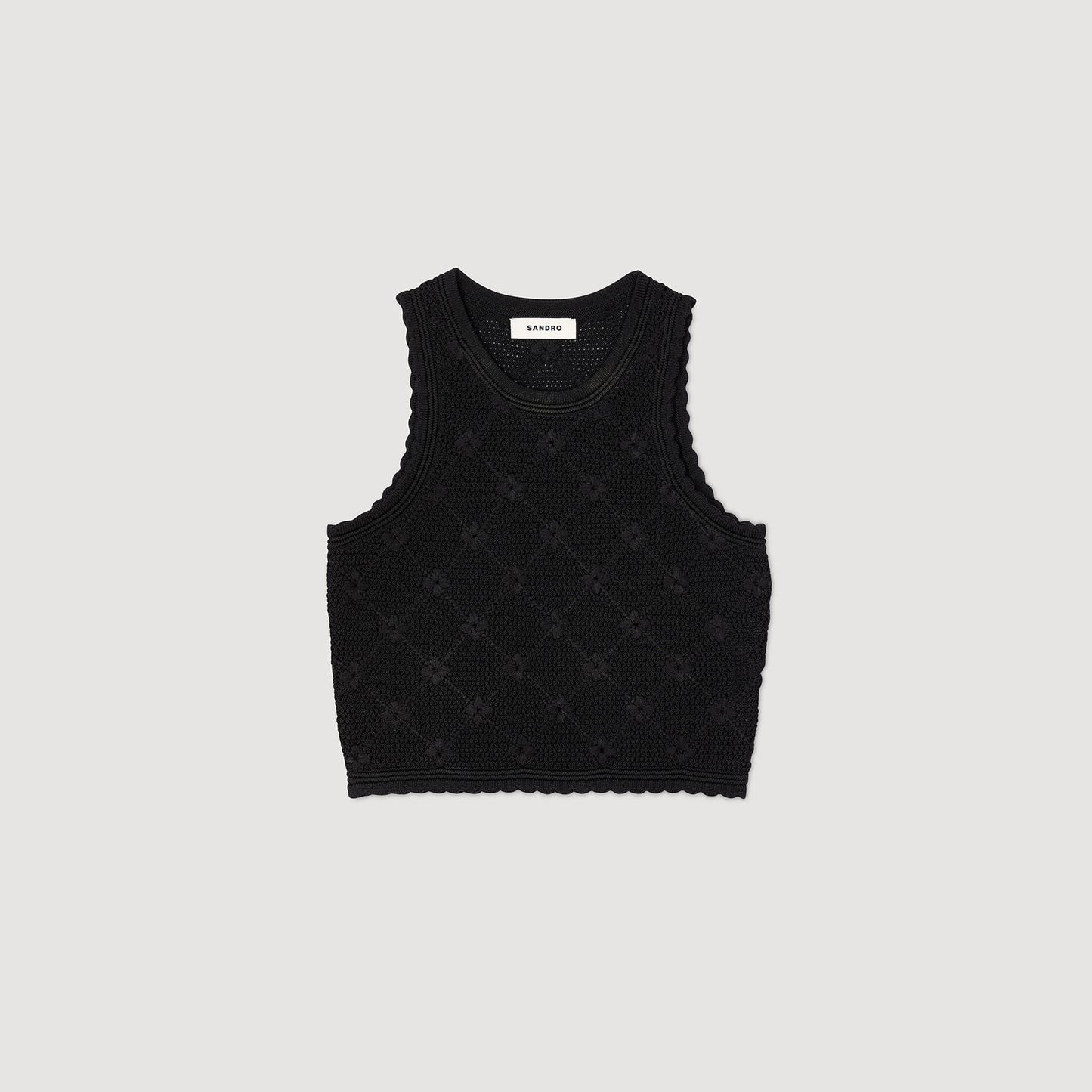 Alerio Decorative Knit Top Black