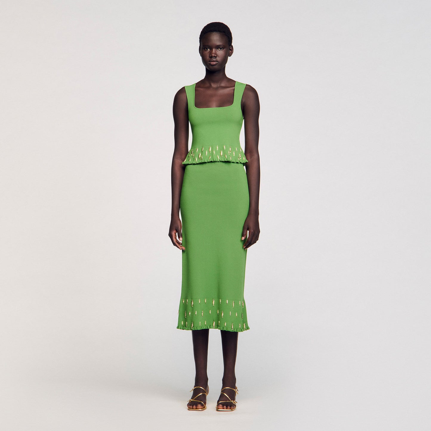 Sautie Knit Top With Charms Green