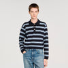 Stanislas Striped Polo Jumper Navy Blue