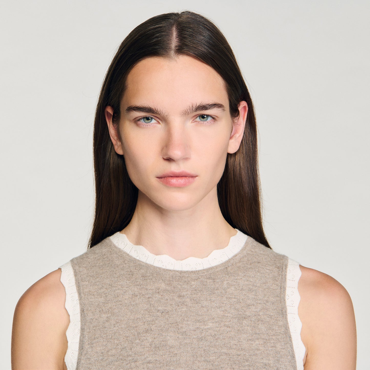 Eleo High-Neck Knit Jumper Taupe