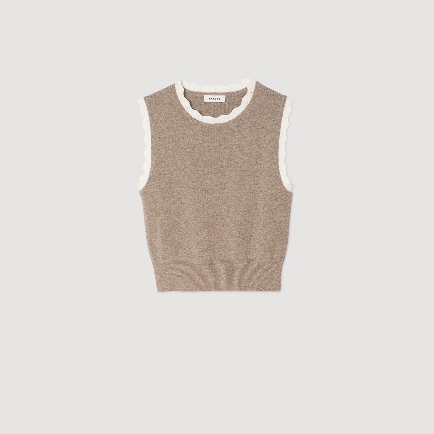 Eleo High-Neck Knit Jumper Taupe