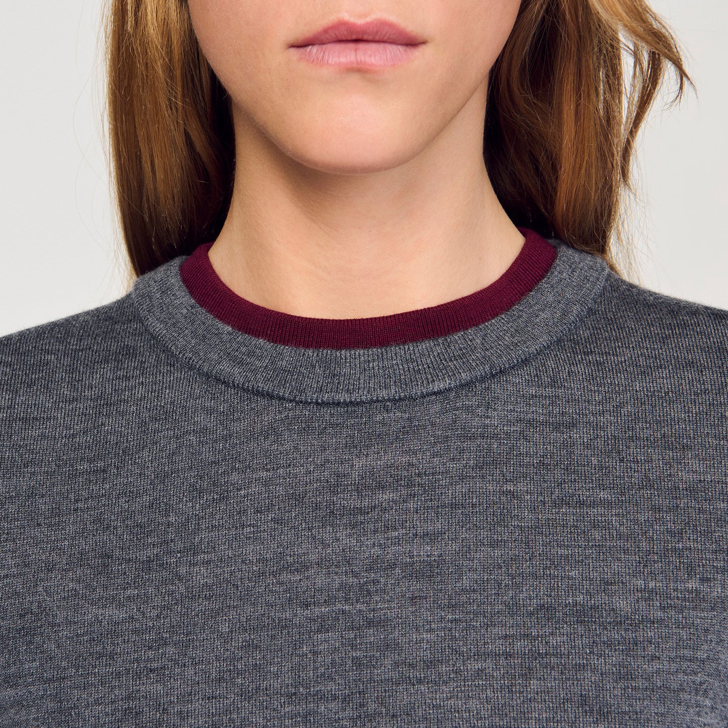 Erel Two-Tone Cropped Jumper Grey