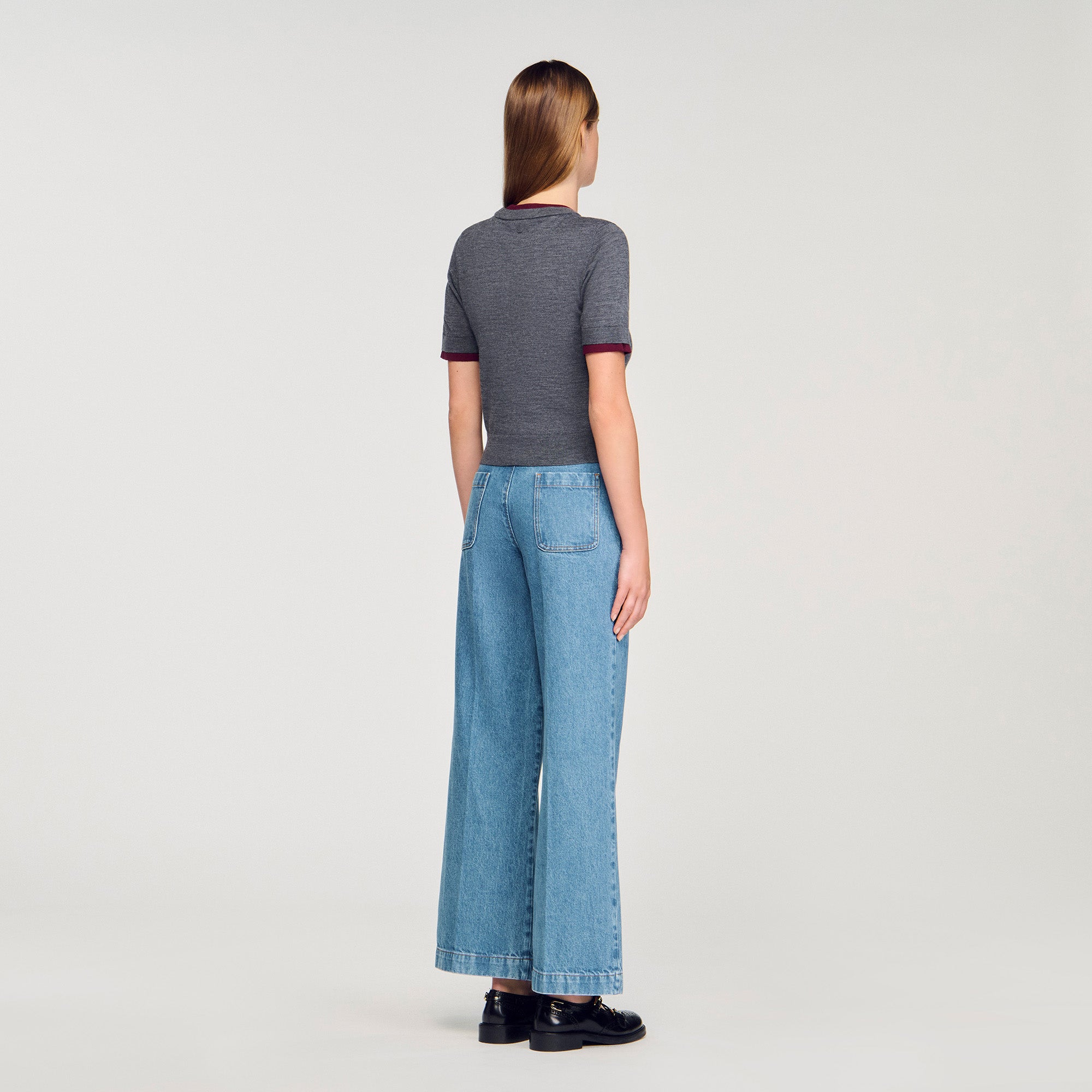 Erel Two-Tone Cropped Jumper Grey