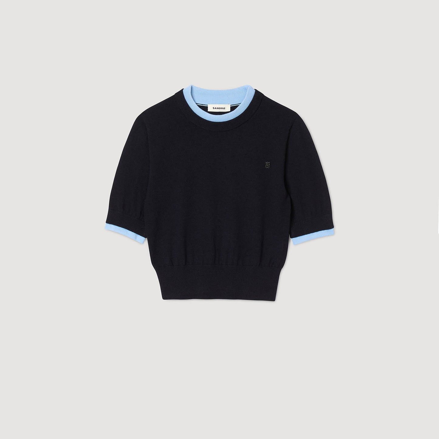 Erel Two-Tone Cropped Jumper Navy Blue