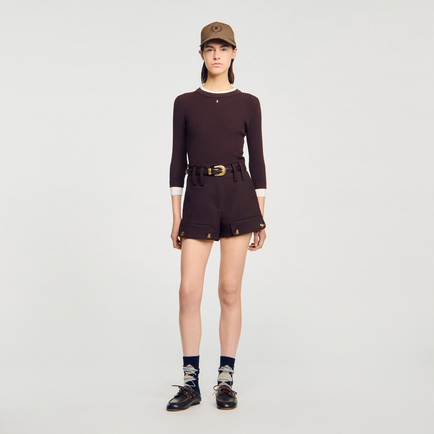 Gassin 2-In-1 Mixed Wool Jumper Brown