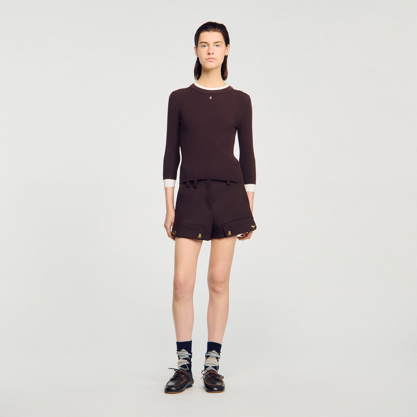 Gassin 2-In-1 Mixed Wool Jumper Brown