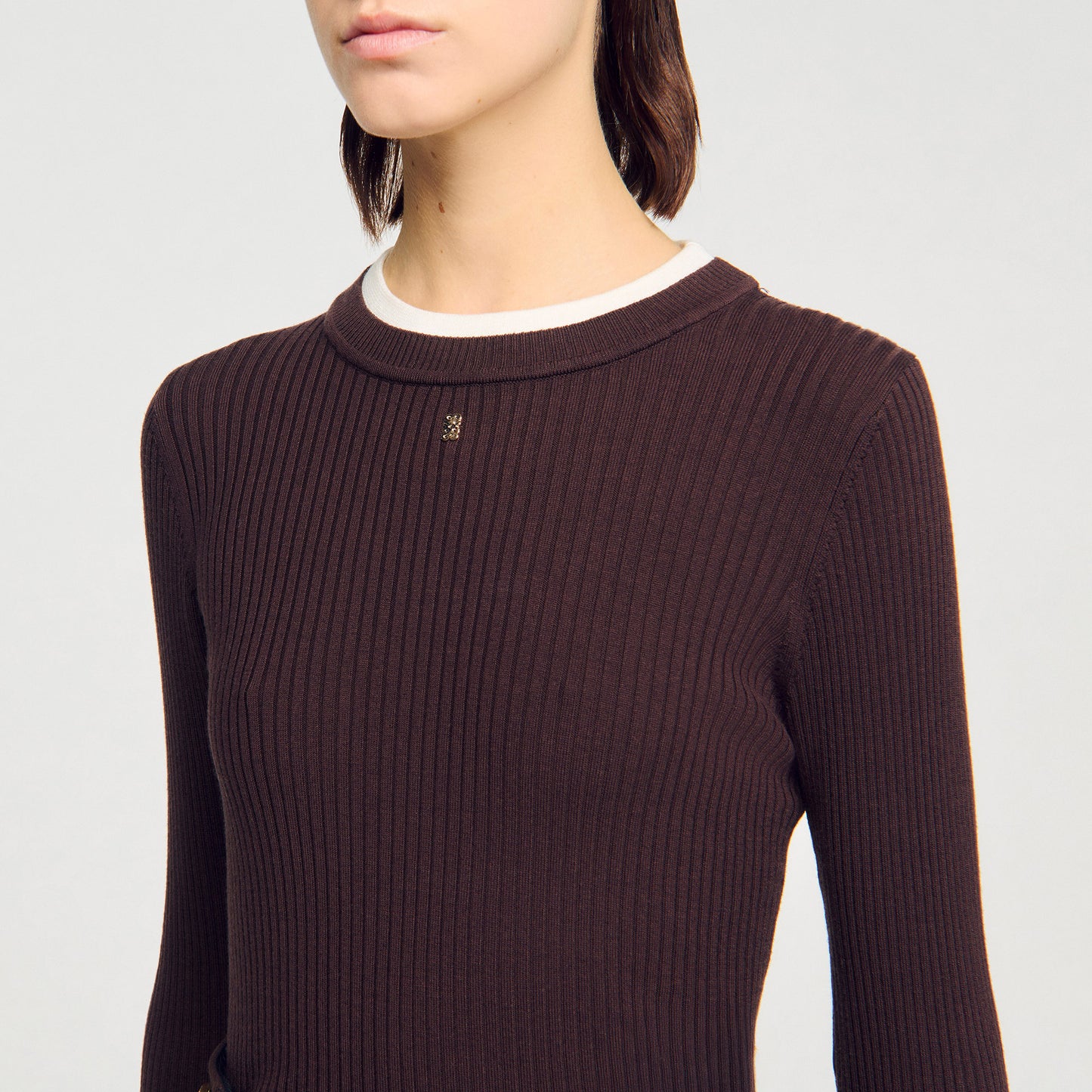 Gassin 2-In-1 Mixed Wool Jumper Brown