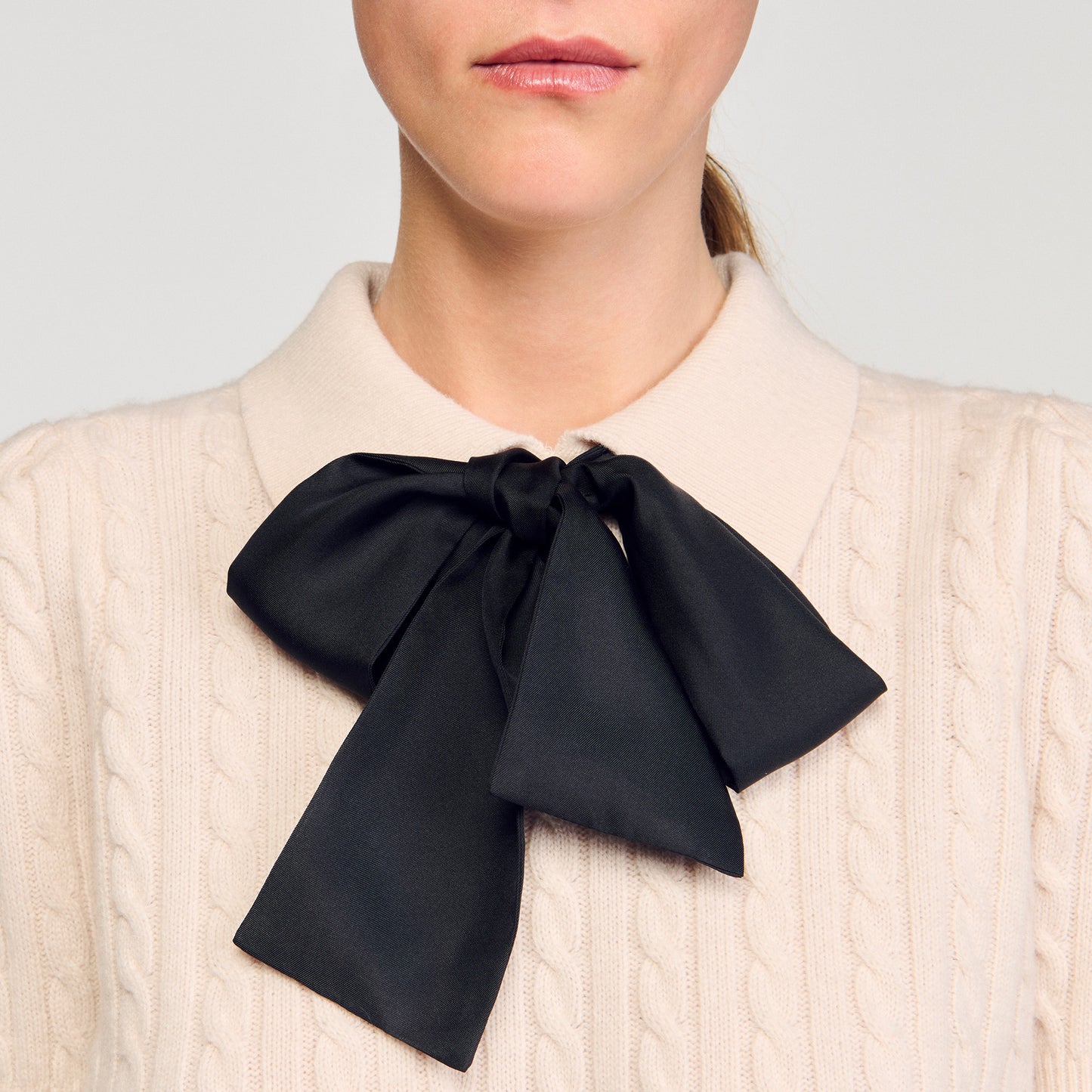 Lucilo Polo-Neck Knit Jumper Ecru