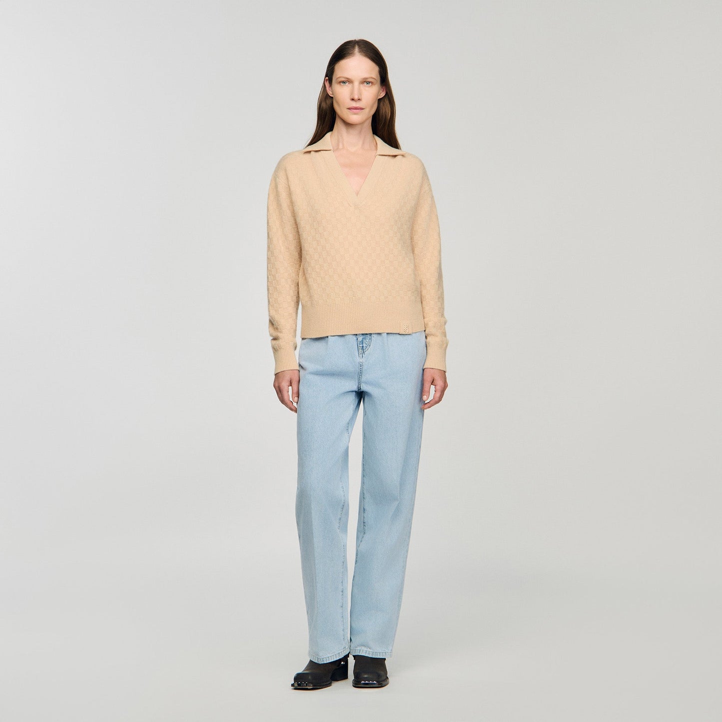 Numae Polo-Neck Jumper Beige