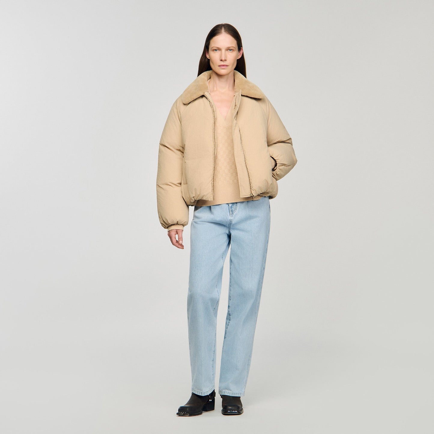 Numae Polo-Neck Jumper Beige