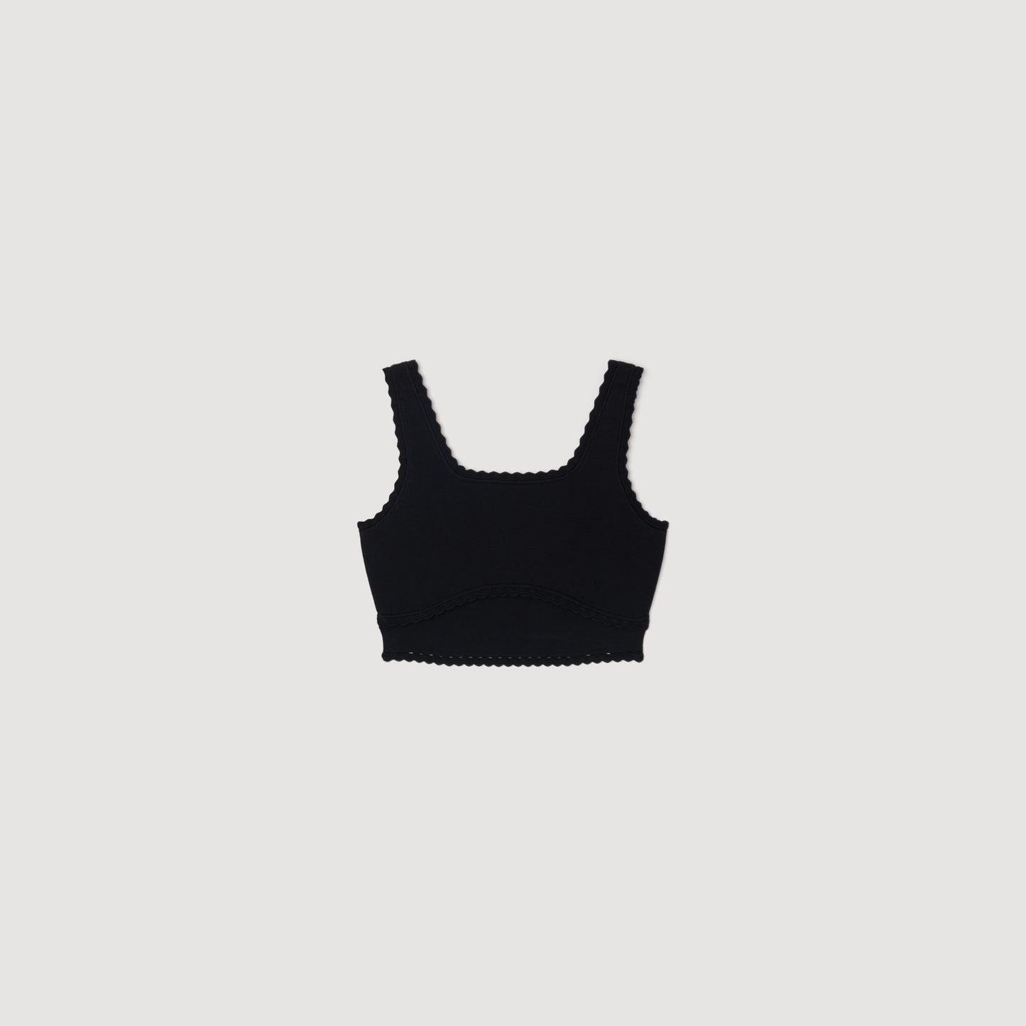 Deborah Cropped Decorative Knit Jumper Black