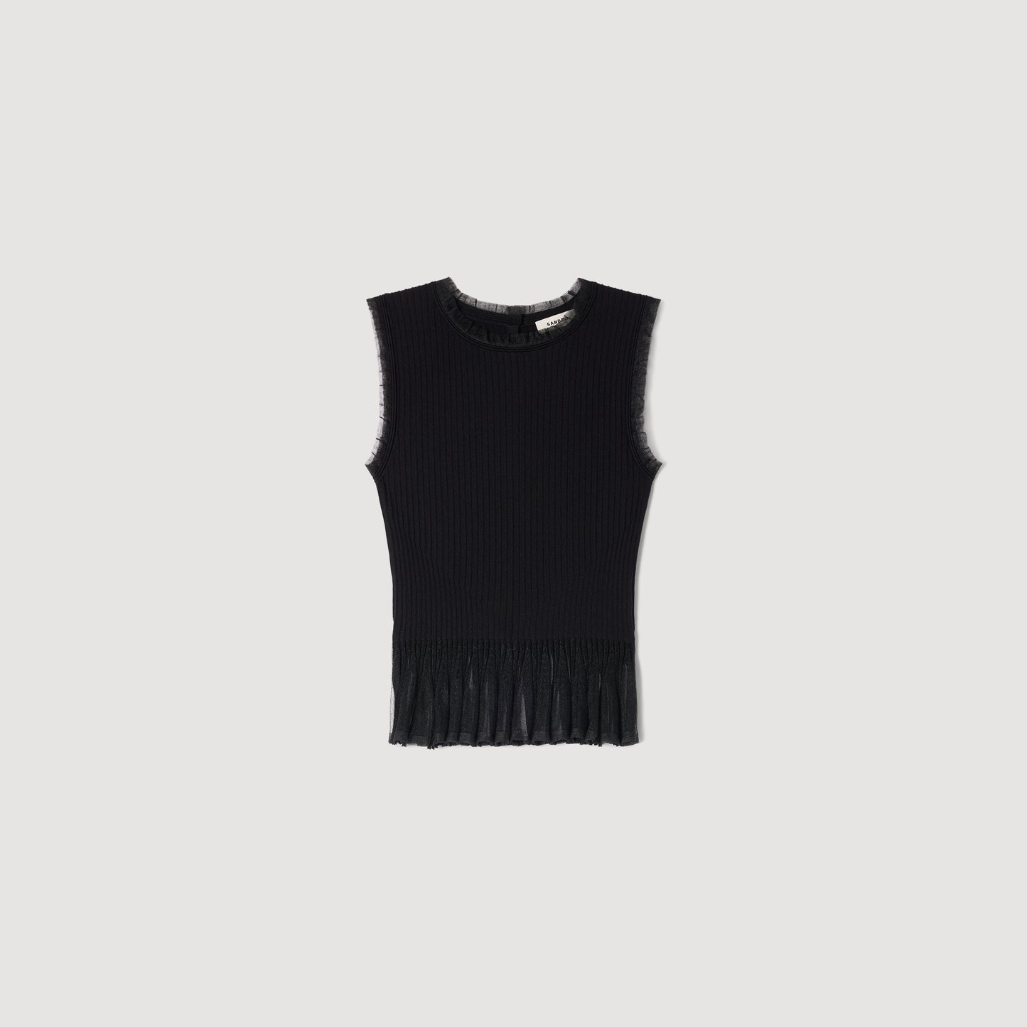 Telora Ruffled Ottoman Knit Jumper Black
