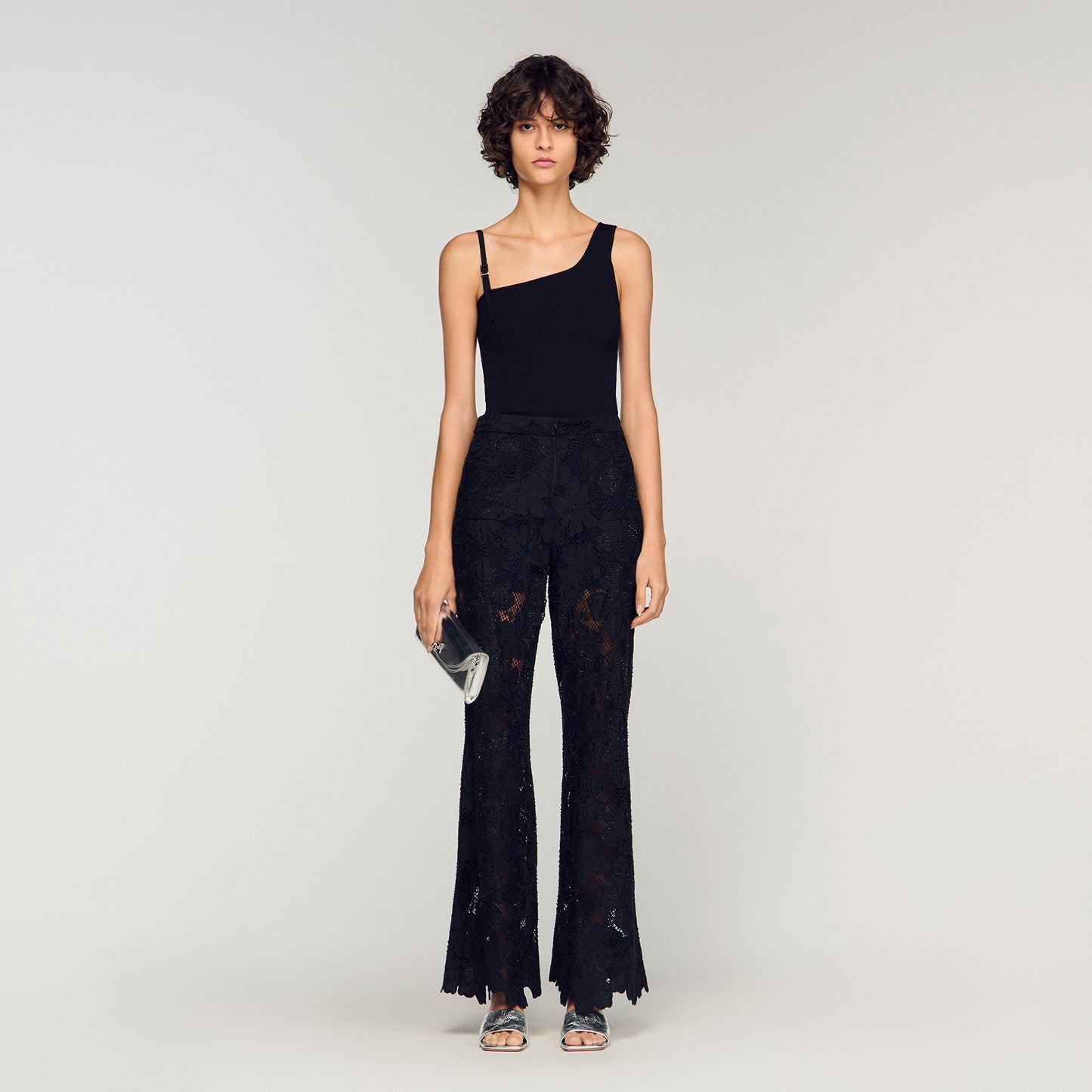 Asymmetric Knit Jumper Black