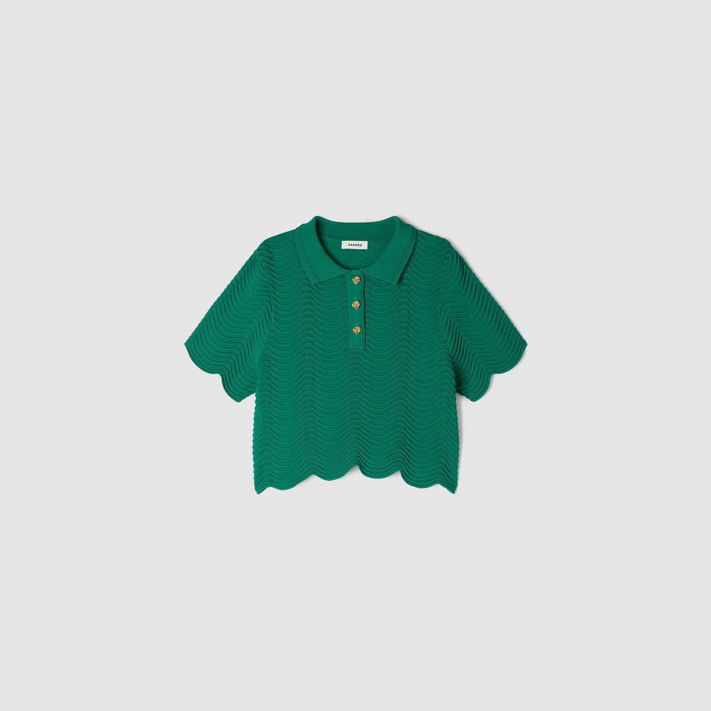 Campea Cropped Decorative Knit Jumper EMEURAUDE GREEN