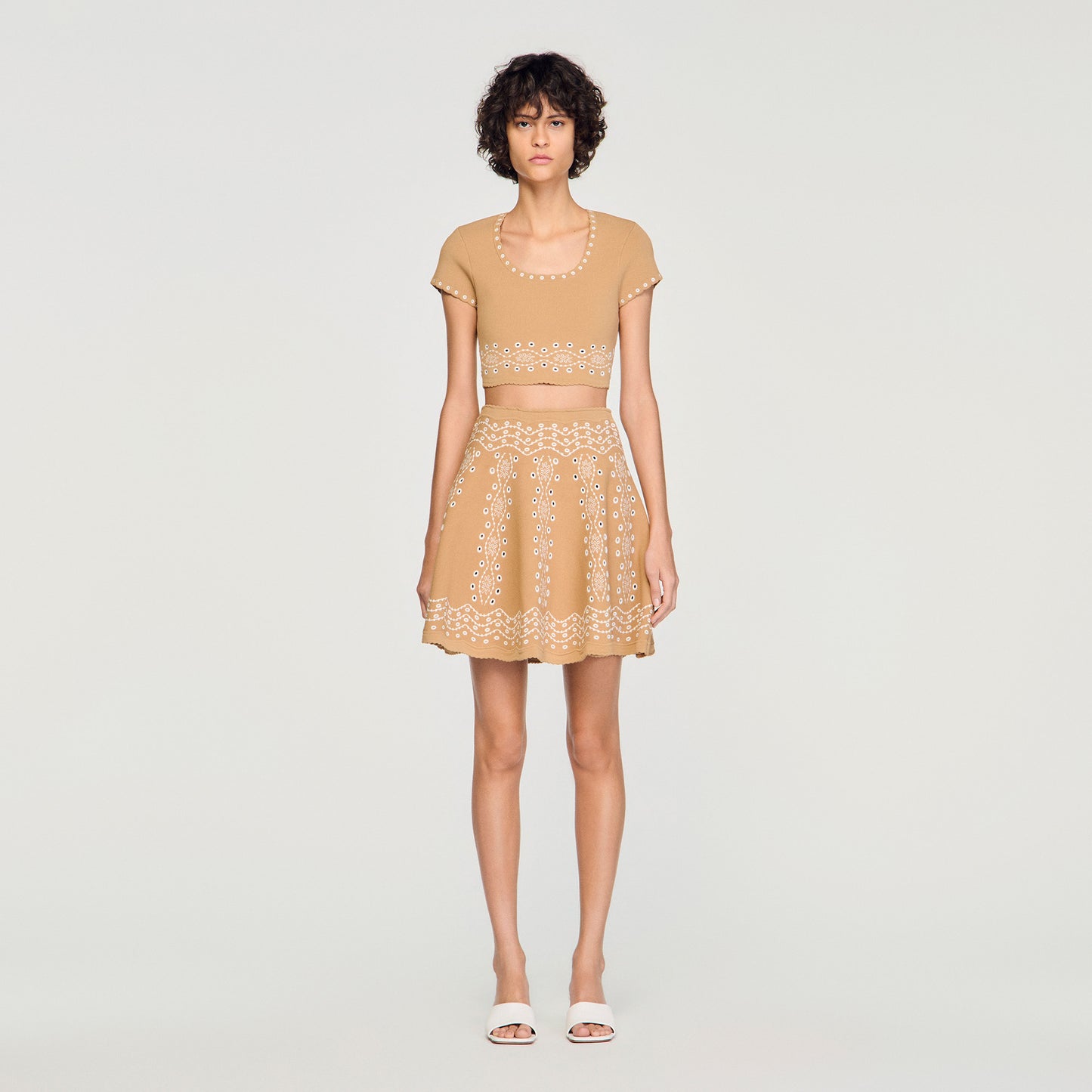 Siena Jumper With Contrast Embroidery Beige