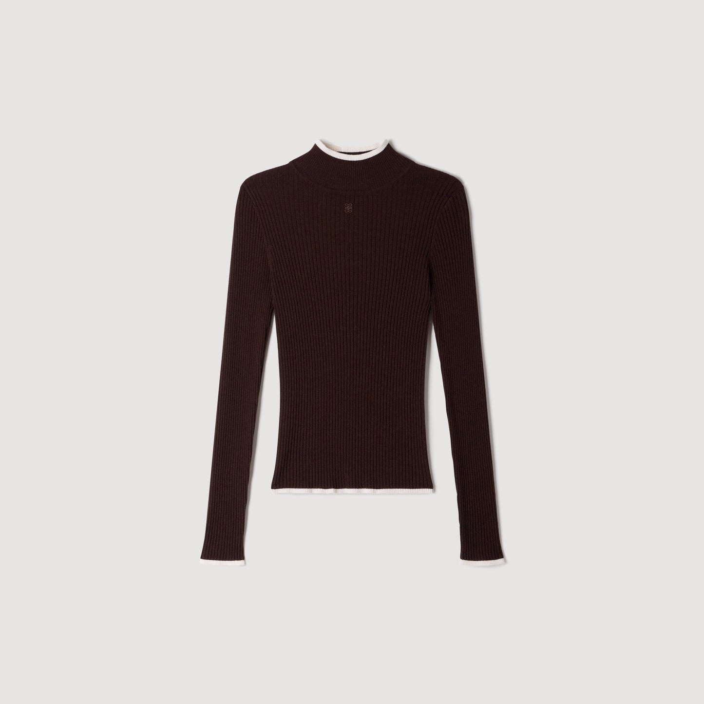 Cole Ribbed roll-neck jumper Brown