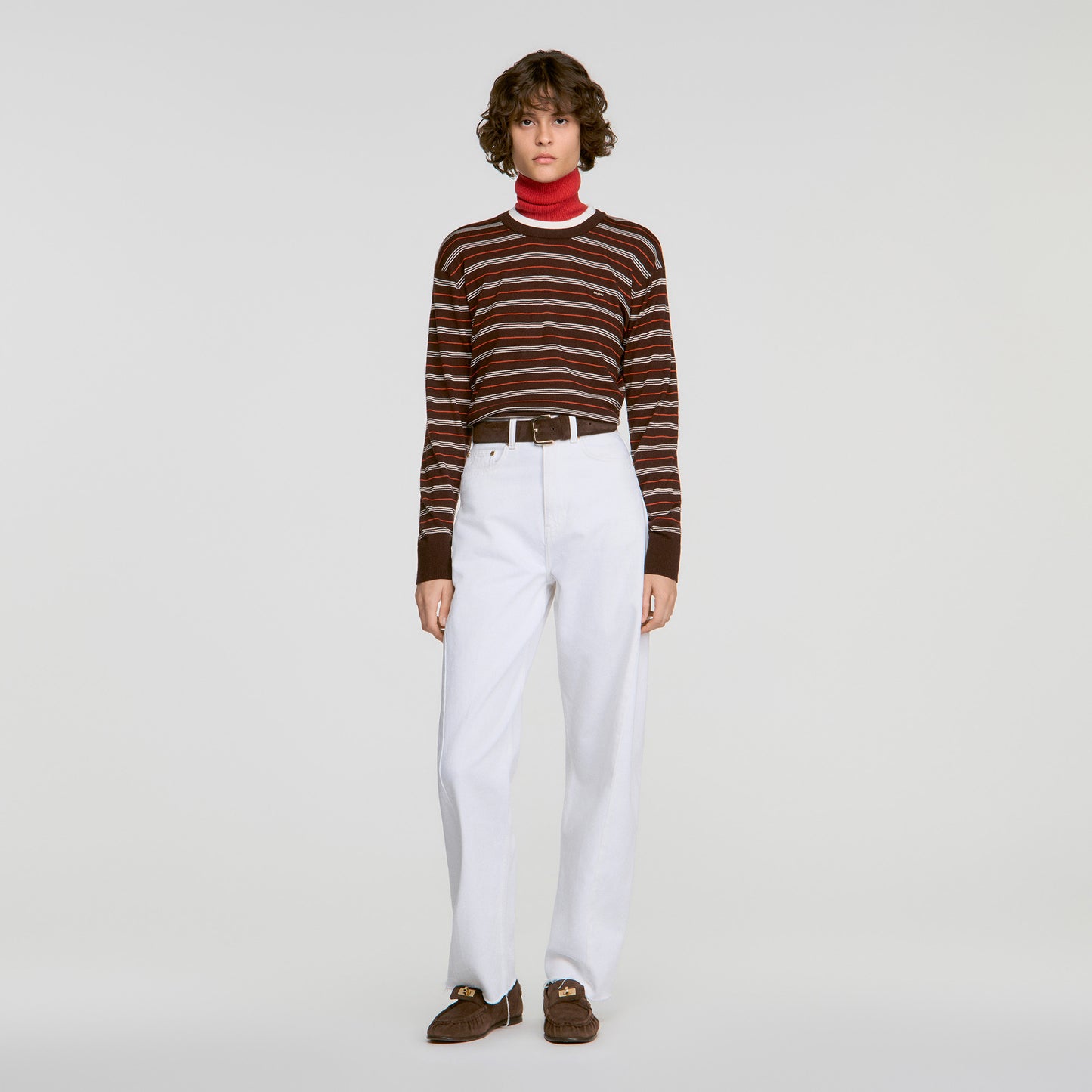 Mabel Striped wool jumper Brown