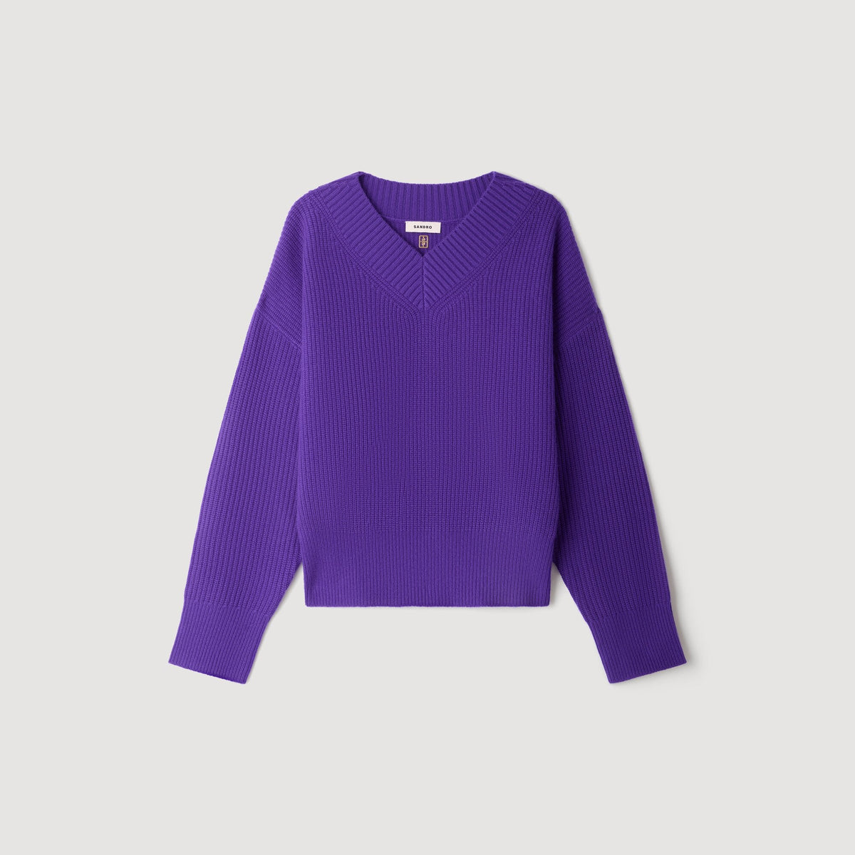Purple Ribbed Wool And Cashmere Jumper Purple
