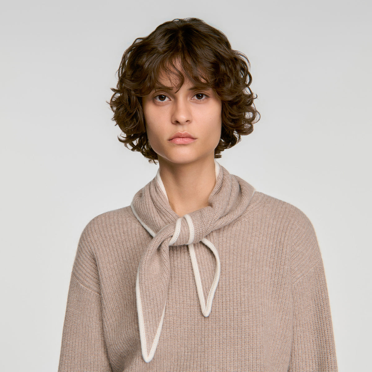 Amara 2-in-1 wool and cashmere jumper Taupe