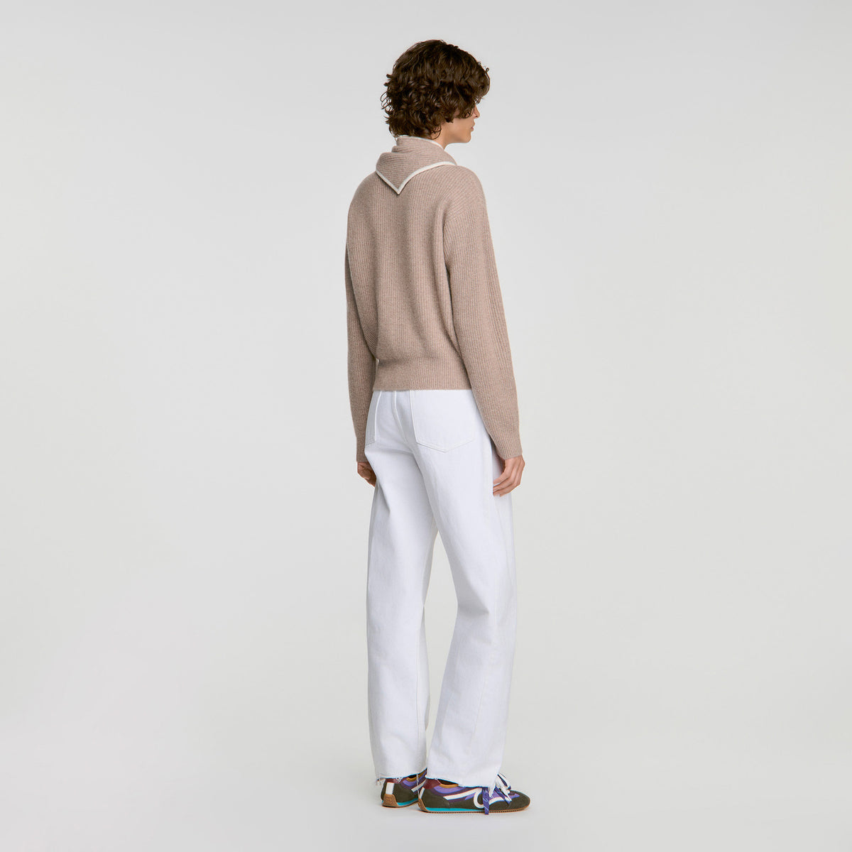 Amara 2-in-1 wool and cashmere jumper Taupe