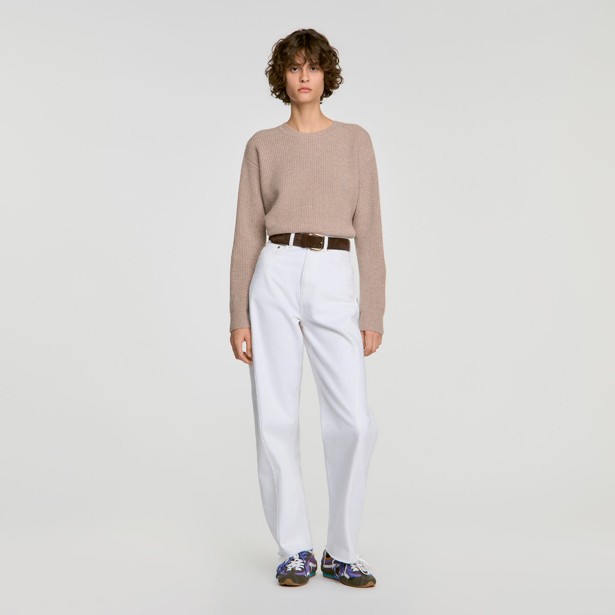 Amara 2-in-1 wool and cashmere jumper Taupe