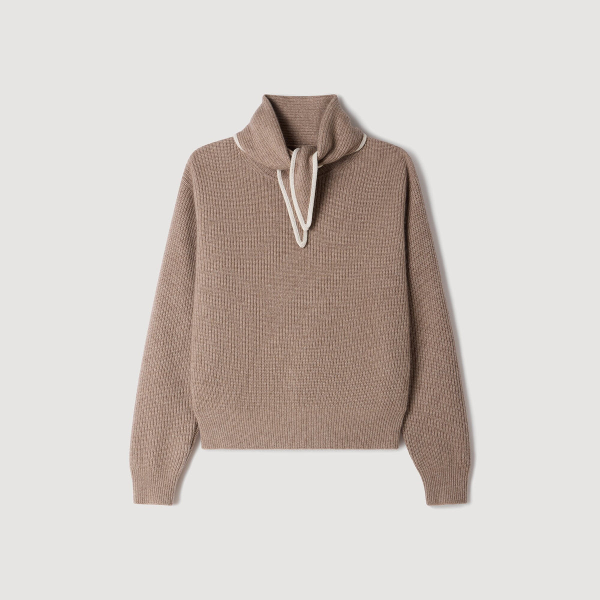 Amara 2-in-1 wool and cashmere jumper Taupe