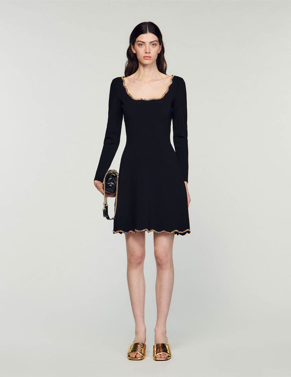 Short Velvet Dress Black