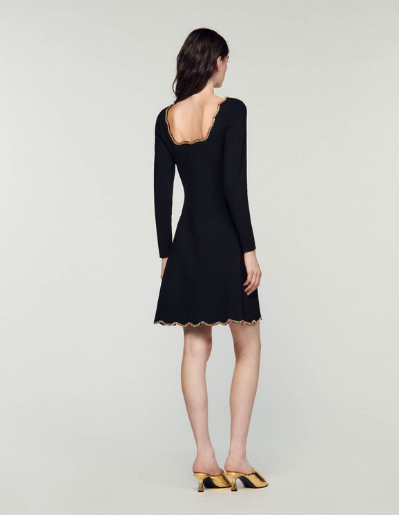 Short Velvet Dress Black