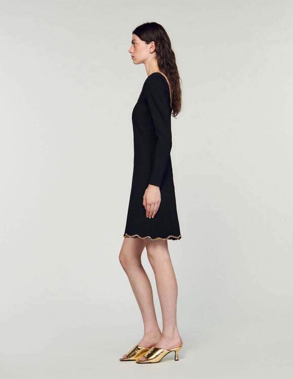 Short Velvet Dress Black