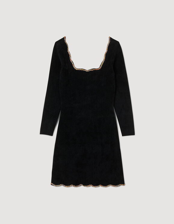 Short Velvet Dress Black