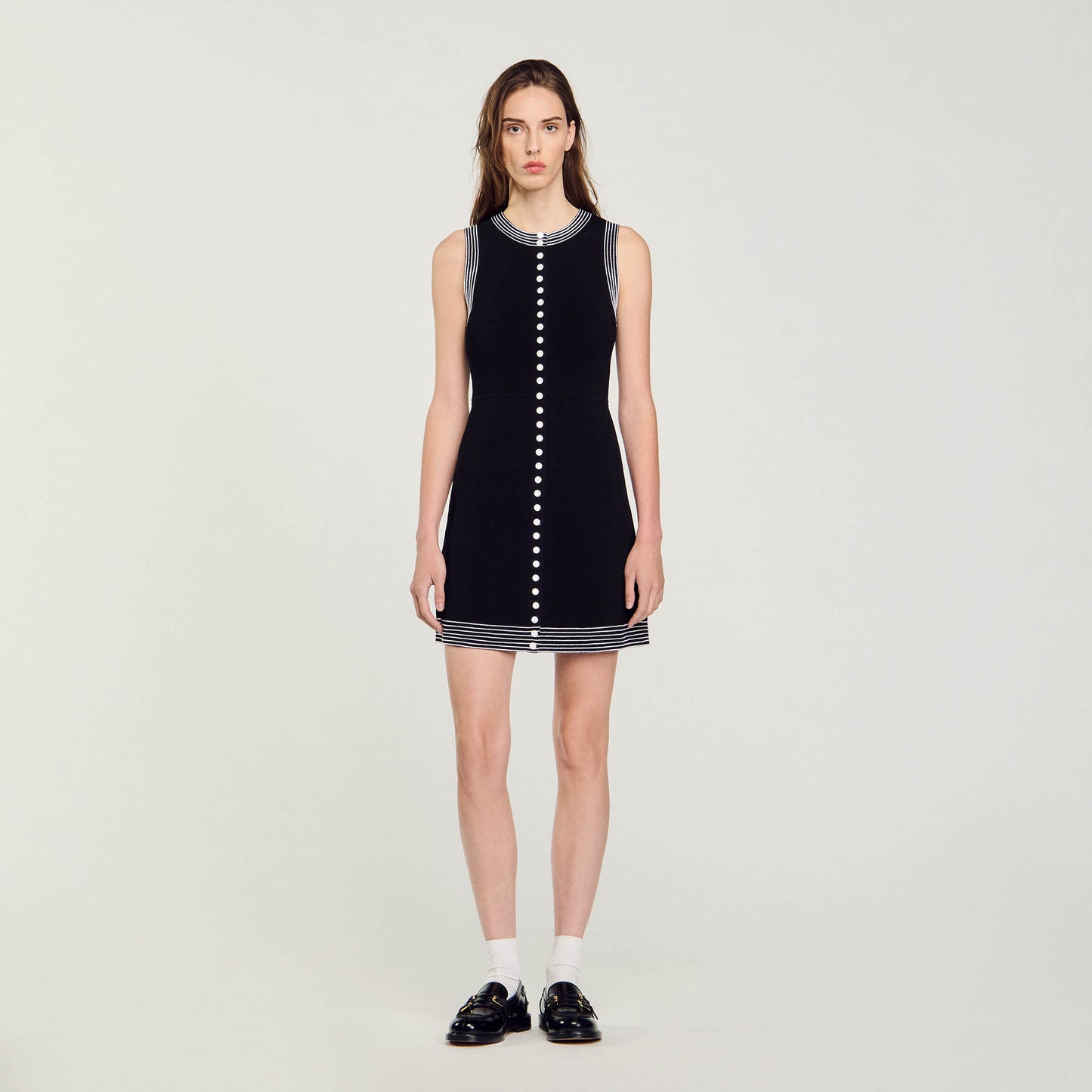 Short Button-Up Dress Black