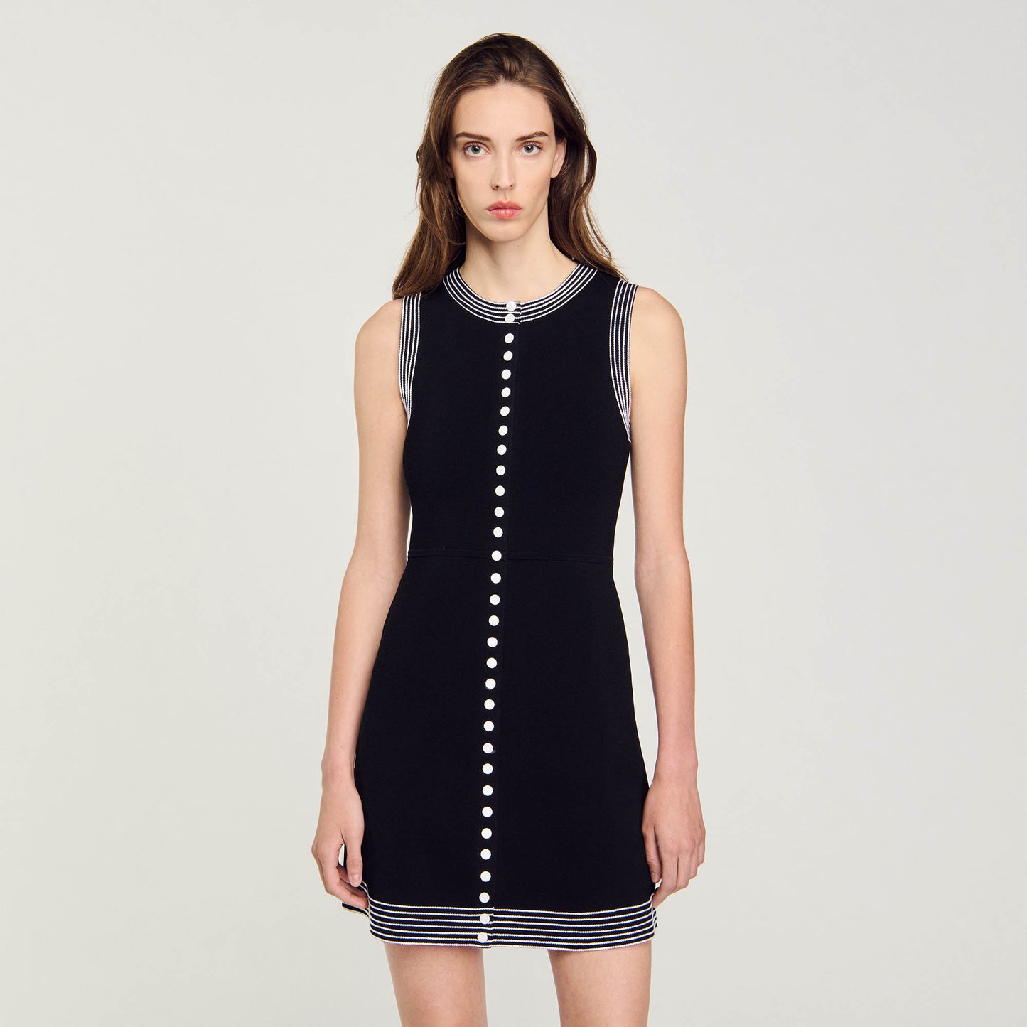 Short Button-Up Dress Black