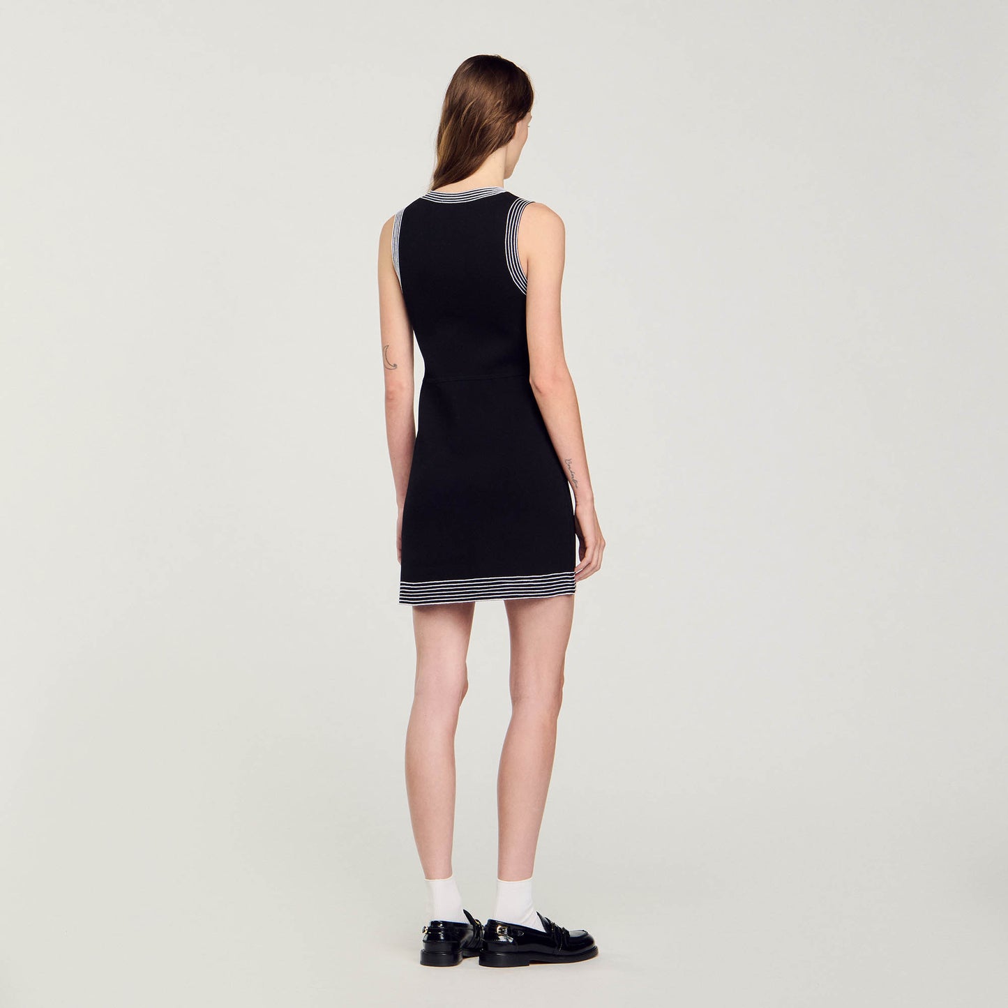 Short Button-Up Dress Black